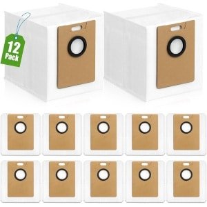 12STUKS Stofzakken reserveonderdelen - geschikt voor Tapo RV30 Max - RV30 Max Plus - RV20 Max Plus - RVA202 - grote capaciteit vliesstoffen - stofzuigerzakken - accessoires - robotstofzuiger accessoireset - reserveonderdelen