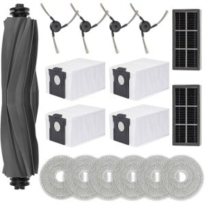 17-delige accessoire set geschikt voor de robotstofzuiger Dreame X40 Ultra, inclusief vervangende onderdelen zoals de hoofdborstel, zijborstels, filters, dweil en stofzak