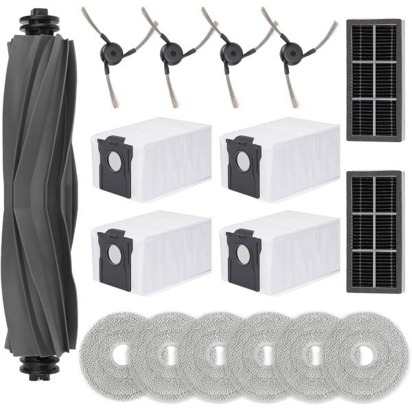 17-delige accessoire set geschikt voor de robotstofzuiger Dreame X40 Ultra, inclusief vervangende onderdelen zoals de hoofdborstel, zijborstels, filters, dweil en stofzak