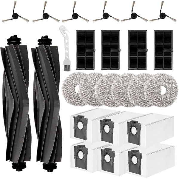 25 stuks accessoires gescht voor Dreame L10s Ultra Gen 2/L10s Pro Ultra Heat / X30 Ultra / Mova E30 Ultra robotstofzuiger, reserveonderdelen, accessoireset, hoofdborstel, stofzak, zijborstels