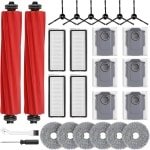 26-Stuks Accessoires Set Geschikt voor Roborock QV 35A / QV 35S - Inclusief 2 Hoofdborstels - 6 Stofzakken - 6 Dweilpads - 4 HEPA-Filters - 6 Zijborstels - Complete Onderhoudskit - Robotstofzuiger Reserveonderdelen