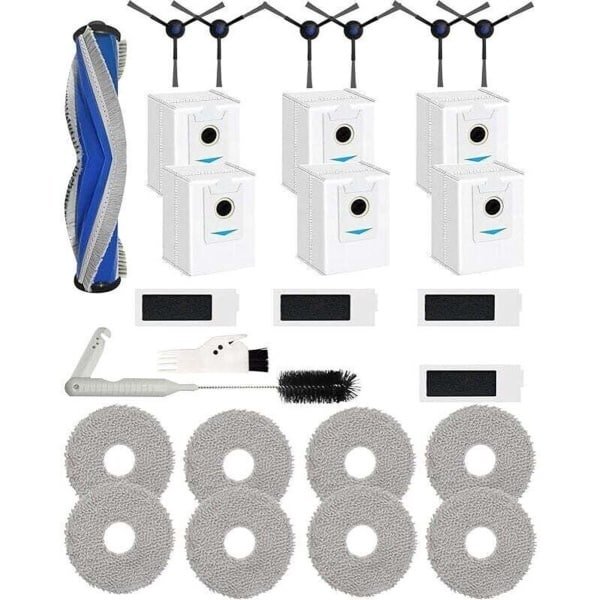 27 vervangende accessoires Geschikt voor de ECOVACS DEEBOT T30S, T30S COMBO robotstofzuiger: 1 hoofdborstel, 6 zijborstels, 4 filters
