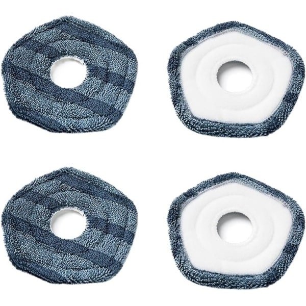 4 Stuks - Mop Pads geschikt voor Eufy X10 Pro Omni & Eufy X9 Pro - Wasbare & Herbruikbare Dweilpads - Zachte Microvezel Vervanging - Streeploos & Sneldrogend - Robotstofzuiger Accessoires