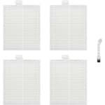 4 stuks HEPA Filter - Geschikt voor Eufy G50 Hybrid (SES) - L60 Hybrid (SES) - L60 - L60 SES - L50 - L50 SES - 6*7.5*0.9cm - met reinigingsborstel - Onderdelen - voor robotstofzuiger - Wit