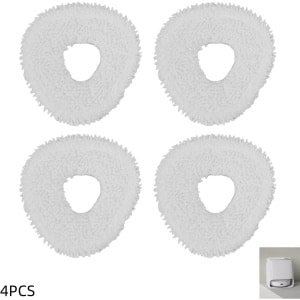 4 stuks - Wasbare dweildoeken - Herbruikbare dweildoeken - Geschikt voor robotstofzuigers - Krachtige vlekverwijdering - 13,5 x 13,5 cm - Wit