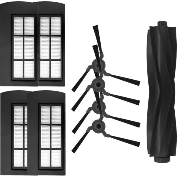 4x Filter, 4x Zijborstel, 1x Hoofdborstel Set Geschikt voor Eufy X9 Pro Robotstofzuiger
