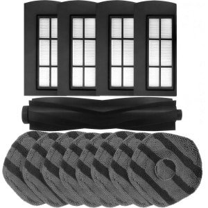 4x Filter, 8x Dweil doeken, 1 Hoofdborstel geschikt voor Eufy X9 Pro - Vervangingsset robotstofzuiger mop pad