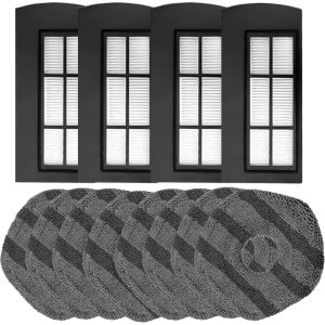 4x Filter, 8x Mopdoeken geschikt voor Eufy X9 Pro Robotstofzuiger - Vervangingsonderdelen en Accessoires dweil doek
