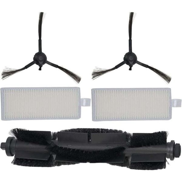 5-delige set zijborstels Geschikt voor de Tapo RV10 RV30 Plus robotstofzuiger, bestaande uit 1 rolborstel en 2 HEPA-filters.