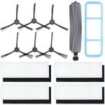 Accessoire Geschikt voor ILIFE A7 A9S robotstofzuiger, vervangingsset inclusief 1 hoofdborstel, 6 zijborstels, 4 filters, 1