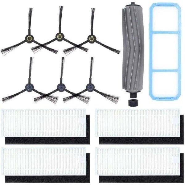 Accessoire Geschikt voor ILIFE A7 A9S robotstofzuiger, vervangingsset inclusief 1 hoofdborstel, 6 zijborstels, 4 filters, 1