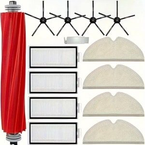 Accessoirekit Geschikt voor Xiaomi Roborock Q7/Q7+/Q7 Max+ robotstofzuigers: 1 rolborstel, 4 HEPA-filters, 4 zijborstels, 4 dweildoeken.