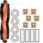 Accessoirekit Geschikt voor Xiaomi Robotstofzuiger X20+, inclusief 1 hoofdborstel, 6 zijborstels, 4 filters, 4 dweilpads en 6 stofzakken.