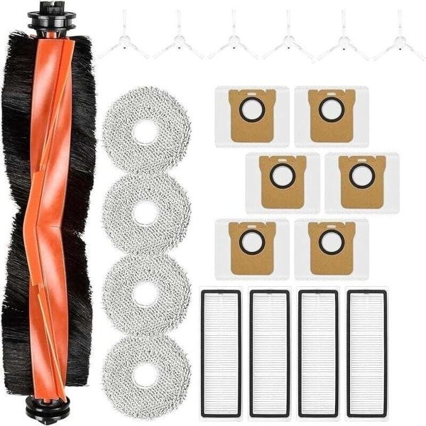 Accessoirekit Geschikt voor Xiaomi Robotstofzuiger X20+, inclusief 1 hoofdborstel, 6 zijborstels, 4 filters, 4 dweilpads en 6 stofzakken.