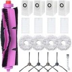 Accessoirekit Geschikt voor de Eureka J12 Ultra robotstofzuiger: 1 hoofdborstel, 4 HEPA-filters, 4 doeken, 4 stofzakken, 4 borstels