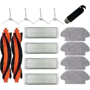 Accessoires Geschikt voor Xiaomi Vacuum-Mop 2S Robotstofzuiger S12 S10 Mop Pro XMSTJQR2S: 4 dweilpads/reinigingspads, 4 filters, 4 zijborstels