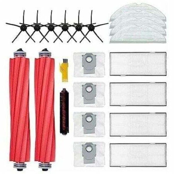 Accessoires Geschikt voor de Roborock S7 Pro Ultra, S7 Max Ultra en S7 MaxV Ultra robotstofzuiger - Reserveonderdelen - Verpakking van 20 stuks: 2 hoofdborstels, 4 filters, 6 zijborstels, 4 doeken en 4 stofzakken