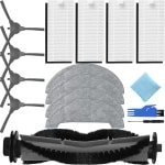 Accessoireset voor Ultenic D5 Serie D5S / D5S Pro / D5S Pro+ robotstofzuiger, reserveonderdeel 1 hoofdborstel, 4 zijborstels, 4 HEPA-filters, 4 dweildoekpads (13 stuks)