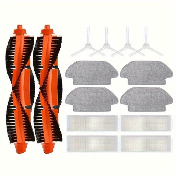 Deze set accessoires Geschikt voor de Xiaomi Robot Vacuum S10 S12 B106GL robotstofzuiger bevat vervangingsonderdelen, hoofd- en zijborstels, een filter en een dweil.