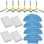 Filter, zijborstel, dweil en poetsdoekenset geschikt voor de Molisu V8s Pro robotstofzuiger