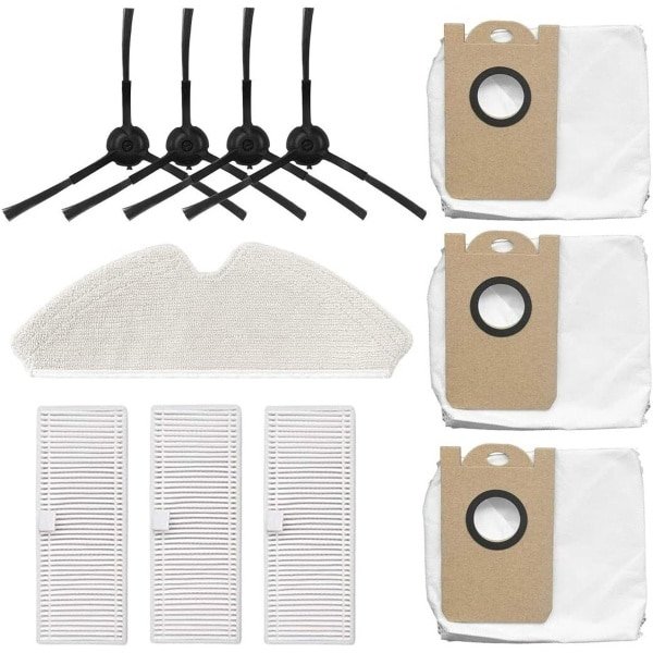 Filterborstel, dweil, doek en stofzak set geschikt voor de Proscenic M7 Pro robotstofzuiger