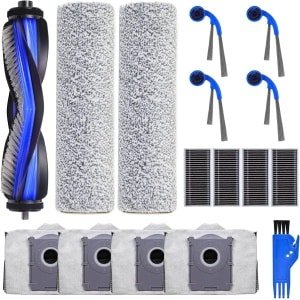 Geschikt voor ECOVACS DEEBOT T80 OMNI robotstofzuiger: 1 hoofdborstel, 4 filters, 4 zijborstels, 2 neusrollen, 4 stofzakken