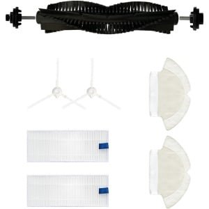 Geschikt voor Set van 7 accessoires voor de Tefal Rowenta X-plorer Serie 75 RG7687 robotstofzuiger- hoofdborstel/2 zijborstels/2 doeken/2 filters-Stofzuigeraccessoires