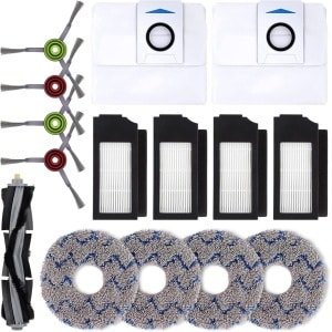 Geschikt voor Vervangende onderdelen voor ECOVACS DEEBOT X1 OMNI Turbo T10 robotstofzuiger - Reserve-accessoireset inclusief 1 hoofdborstel, 4 zijborstels, 4 filters, 4 dweilen, 2 D-pads, UST-zak