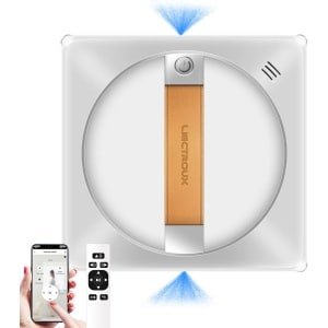 LIECTROUX YW710- Robotstofzuiger voor ramen - Lasersensor - Dubbele waternevel - Sterke stofzuiger - Robot voor het reinigen van glas aan de muur thuis -App & Afstandsbediening - Wit
