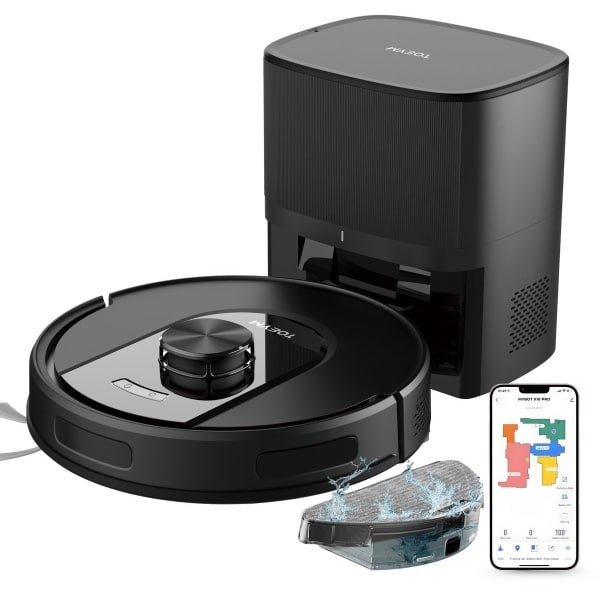 MYBOT X10 PRO - Robotstofzuiger Met Dweilfunctie - 6000PA Zuigkracht - Ideaal voor Huisdierharen - Laad- & Leegstation - LiDAR Navigatie
