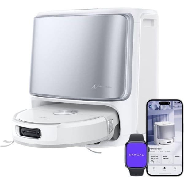 NARWAL FLOW - Robotstofzuiger en dweil met station - 22.000 Pa - DualFlow Anti-Tangle Huisdierhaar - FlowWash Wassysteem