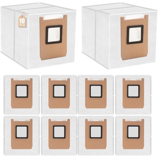 Namajunas - Stofopvangzakken compatibel voor Eufy voor Omni E20/E25/E28 robotstofzuiger - Stofzuigerzak - 10 Stucks - niet-geweven stof vervangende wegwerpstofzakken - Accessoireset - 3,2 l grote capaciteit zak