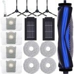 Onderdelen- en accessoirekit Geschikt voor Ecovacs Deebot T50 Pro robotstofzuiger: hoofdborstel en zijborstel.