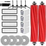 Reserveonderdelen set voor robotstofzuiger: 15 stuks compatibel met Roborock - inclusief rollenborstel, HEPA-filters, stofzakken en microvezelpads