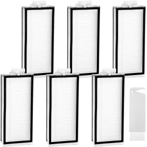 Robotfilterset - 6 Stuks HEPA-Filters + Reinigingsborstel - Compatibel met Meerdere Robotstofzuigers