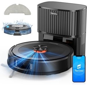 Robotstofzuiger TEENDOW met 3 zuigstanden tot 4500Pa, 250 ml watertank, LDS-laserdetectie, app- en Google-assistentbesturing, lange accuduur van 120 minuten, stil (