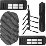 Robotstofzuiger set geschikt voor Eufy X9 Pro: 4x Mop Pad (dweil doeken), 8x Filter, 4x Zijborstel, 1x Hoofd Borstel Set