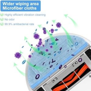 Set van 6 Wasbare Reservedoekjes voor Roboroc S7/S8 Robotstofzuigers - Drielaags Microvezel Design