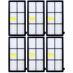 Sillar 6x Stofzuigerfilter - HEPA-filter voor Robotstofzuiger - geschikt voor iRobot Roomba Serie 800 900 - vervangingsfilter voor modellen 966, 971, 975, 980, 981