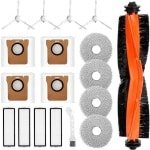 Vervangende accessoires compatibel Geschikt voor Xiaomi X20+ robotstofzuiger, vervangende onderdelen: 1 hoofdborstel, 4 doekjes