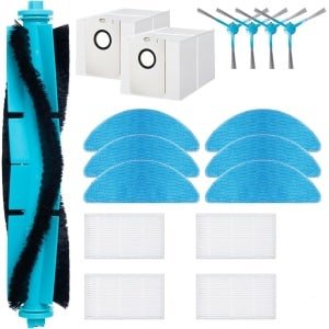 Vervangende onderdelen - geschikt voor Cecotec Conga 7490 Immortal - 8290 Immortal Ultra Power Home Genesis X-Treme - Accessoireset voor Robotstofzuiger - Vervangingsset - Stofzuiger accessoires - Stofzuigerzakken - microvezel dweilpads - 17 stuks