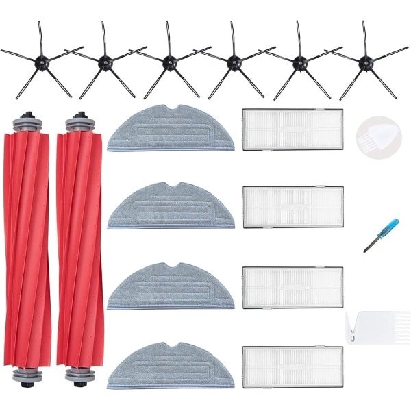 Vervangingsset geschikt voor Roborock S7 S7 Plus S7 MaxV S7 MaxV Ultra robotstofzuiger - 4 filters, 6 zijborstels, 4 dweildoeken, 1 hoofdborstels
