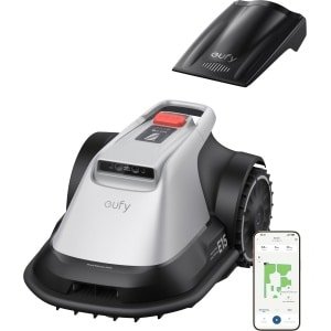eufy Robotgrasmaaier E15, draadloos, geen RTK, geen signaalproblemen, handsfree automapping, obstakelvermijding, slimme navigatie, nauwkeurig maaien met de Ride on Edge technologie, beheer van meerdere zones, 800m2, app-bediening, ultrastil