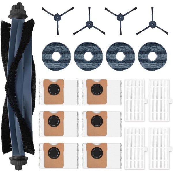 robotstofzuiger onderhoudsset - 19 stuks - Vervangende Onderdelen - Geschikt voor Eufy Robotstofzuiger OMNI C20 - Inclusief 6 stofzuigerzakken & 1 Roterende borstel & 4 zijborstels & 4 dweildoeken & 4 Filter - Complete Reinigingsset