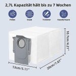 14 Stuks Stofzakken voor Robotstofzuigers - Grote Capaciteit 2,7L - Geschikt voor Diverse Modellen