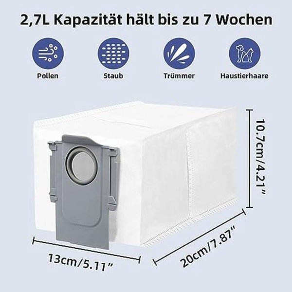 14 Stuks Stofzakken voor Robotstofzuigers - Grote Capaciteit 2,7L - Geschikt voor Diverse Modellen