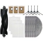 16stuks - robotstofzuiger - Accessoireset - geschikt voor Eufy L60 Hybrid (SES) - L60 - L60 SES - L50 - L50 SES - robotstofzuiger - Met 3HEPA Filters - 1Roller - 4Zijborstels - 5 Mopdoeken - 3Stofzakken - Vervangingsonderdelen