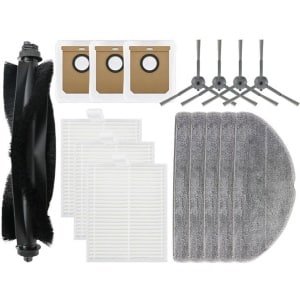 16stuks - robotstofzuiger - Accessoireset - geschikt voor Eufy L60 Hybrid (SES) - L60 - L60 SES - L50 - L50 SES - robotstofzuiger - Met 3HEPA Filters - 1Roller - 4Zijborstels - 5 Mopdoeken - 3Stofzakken - Vervangingsonderdelen