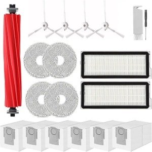 19 Stuks Accessoireset geschikt voor Roborock P10 pro/Qrevo pro/Qrevo maxv/Qrevo Plus robotstofzuiger - 1 hoofdborstel, 4 dweildoeken, 2 wasbare filters, 4 zwarte zijborstels, 6 stofzakken en 2 reinigingsaccessoires