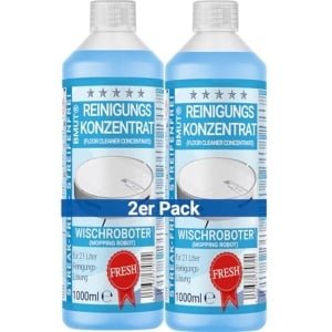 2 x 1000 ml Reinigingsmiddel Concentraat voor Dweilrobots - Streepvrij, Schuimarm met Doseerbeker en Frisse Geur